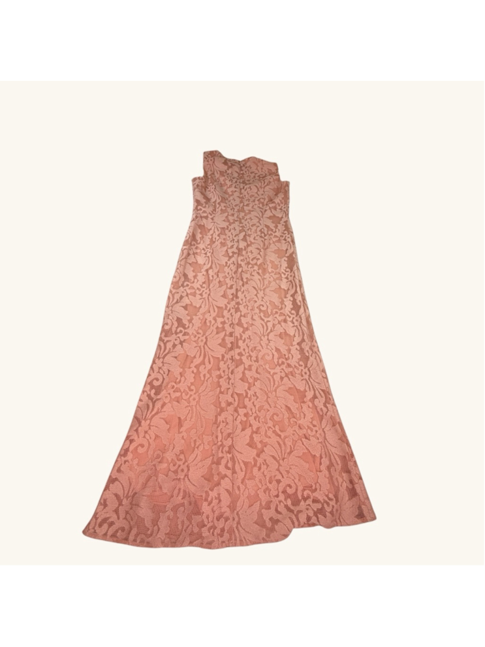 Lauren Ralph Lauren Pink Lace Maxi Dress Size 8 Sleeveless Formal Evening Gown - Picture 2 of 7